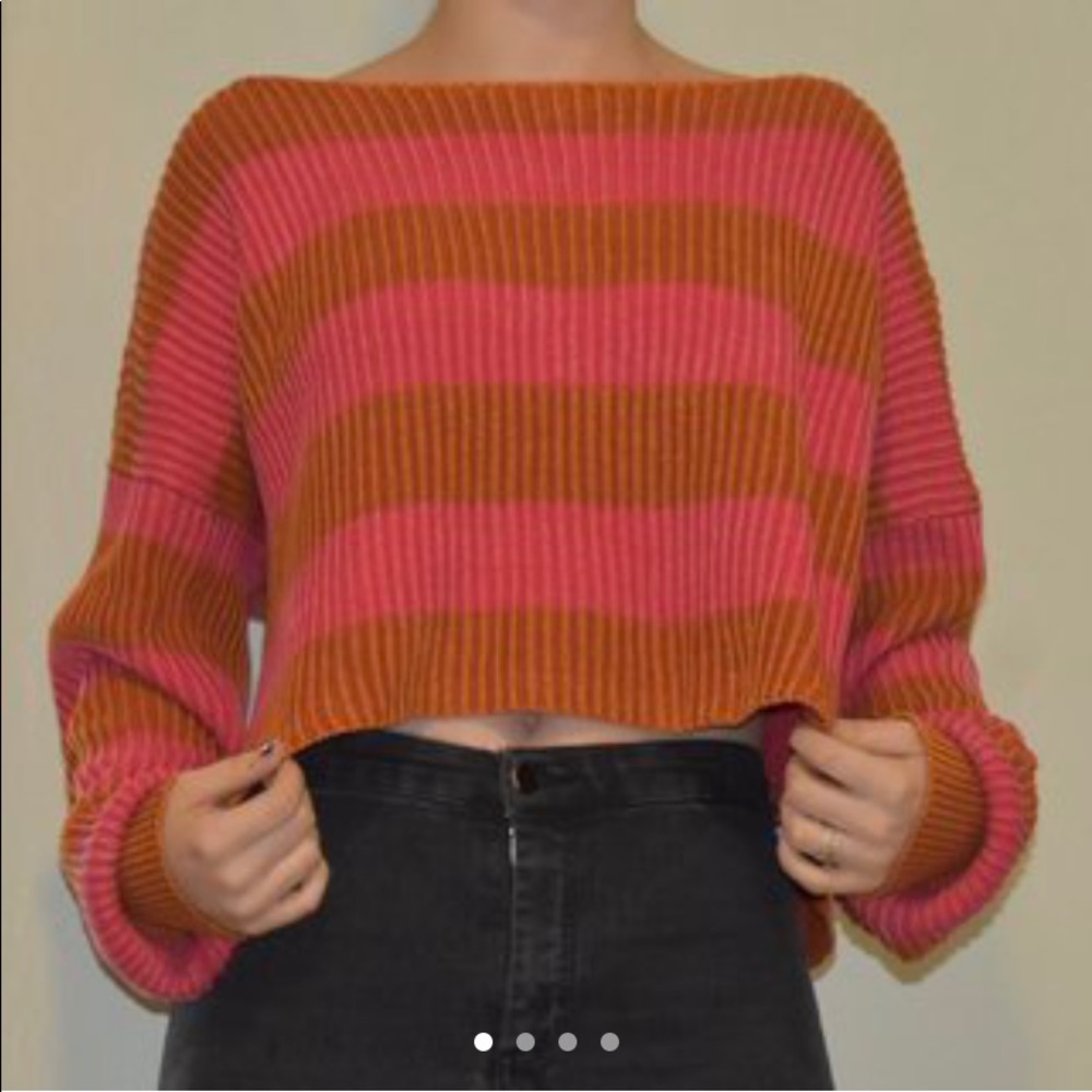 orange and pink striped sweater!